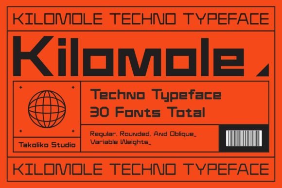 Kilomole: A Contemporary Techno Display Typeface for Modern Editorial Design