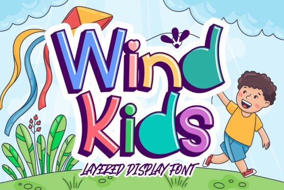 Wind Kids Font for Whimsical Editorial Design and Layouts