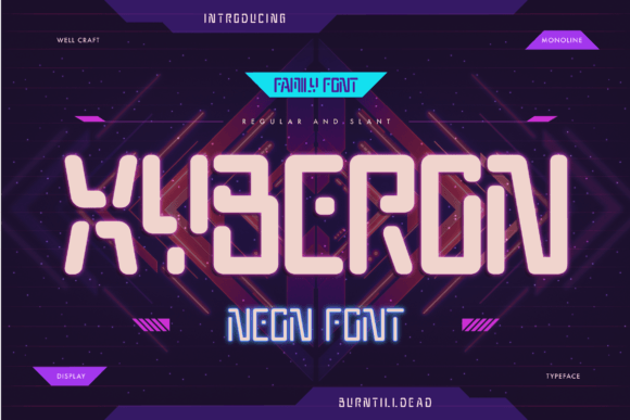 Xyberon Futuristic Monoline Display Font for Campaigns